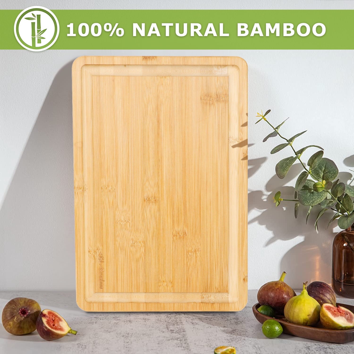 Extra Large Cutting Board, 17" Bamboo Cutting Boards for Kitchen with Juice Groove and Handles Kitchen Chopping Board for Meat Cheese board Heavy Duty Serving Tray, XL
