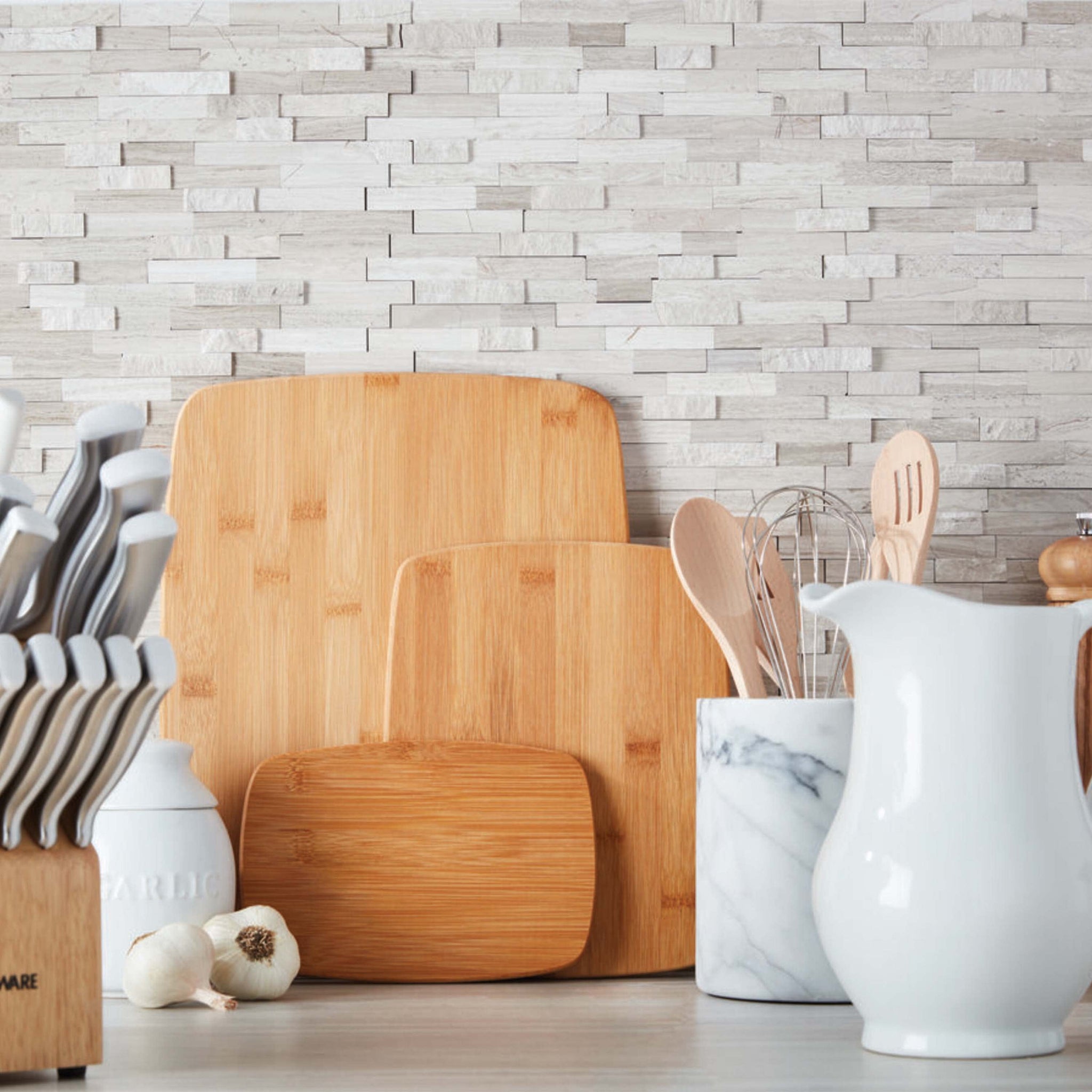 Farberware 3 Piece Kitchen Cutting Board Set Bamboo
